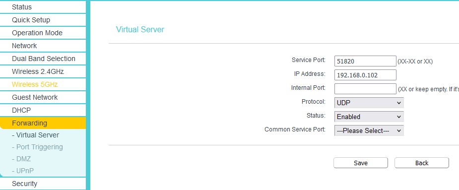 port forwarding